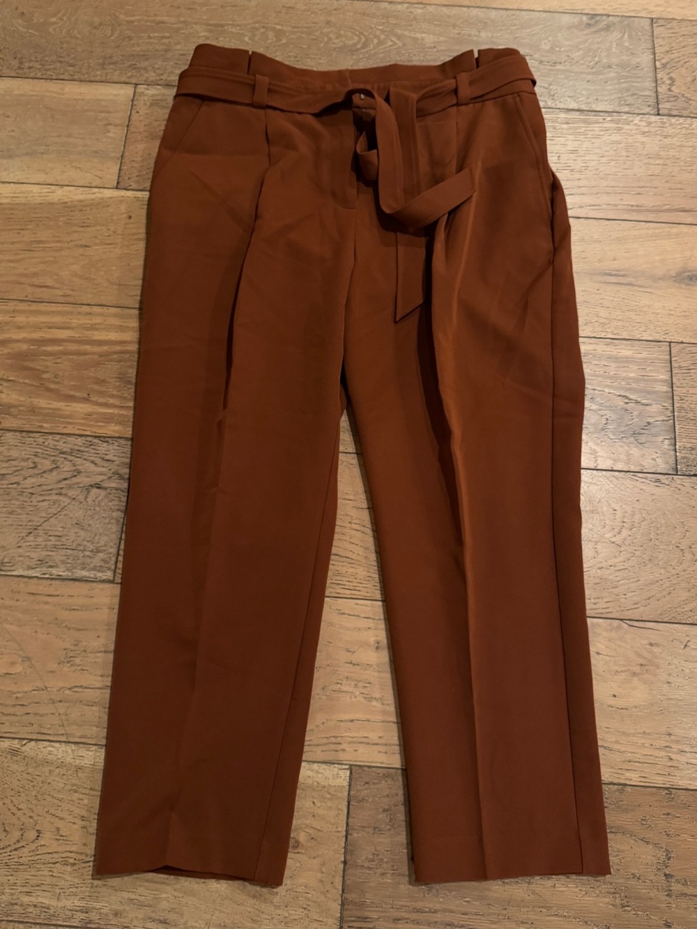 New Look Petite Pleated Pants - Rust Brown